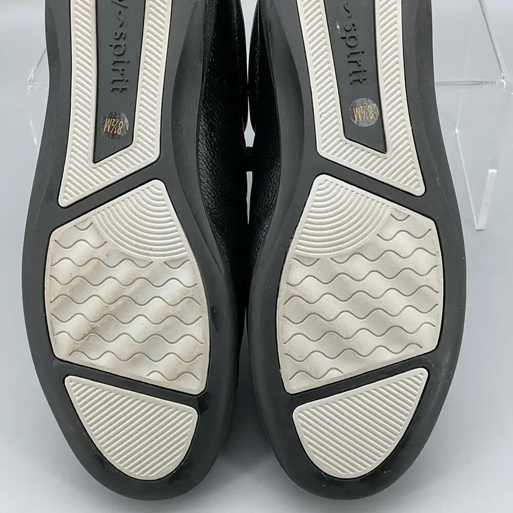 Easy Spirit Women’s AP1 Leather Sneakers Black Size 8.5M